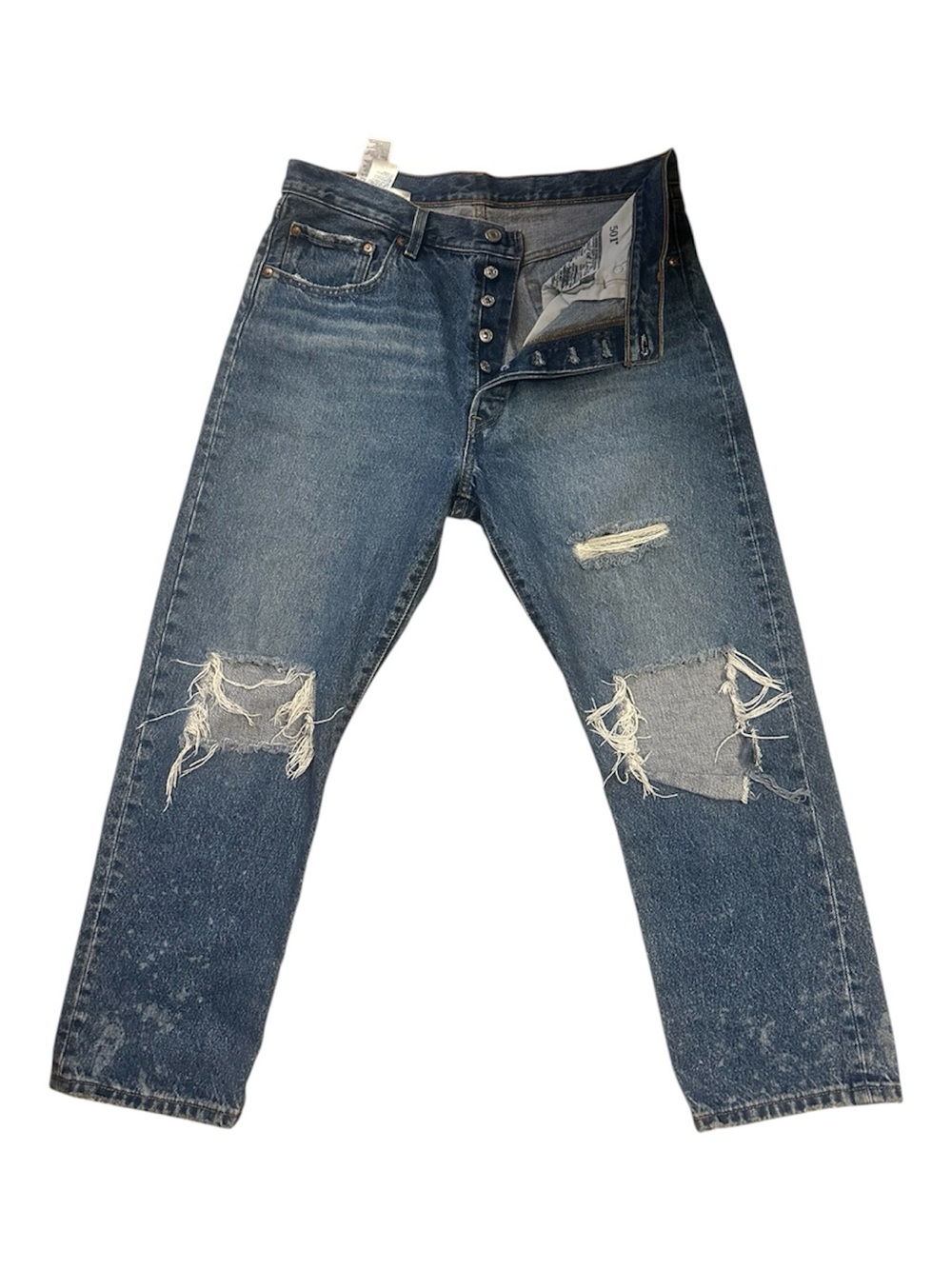 Levi's Distressed Relaxed-Fit Blue Jeans